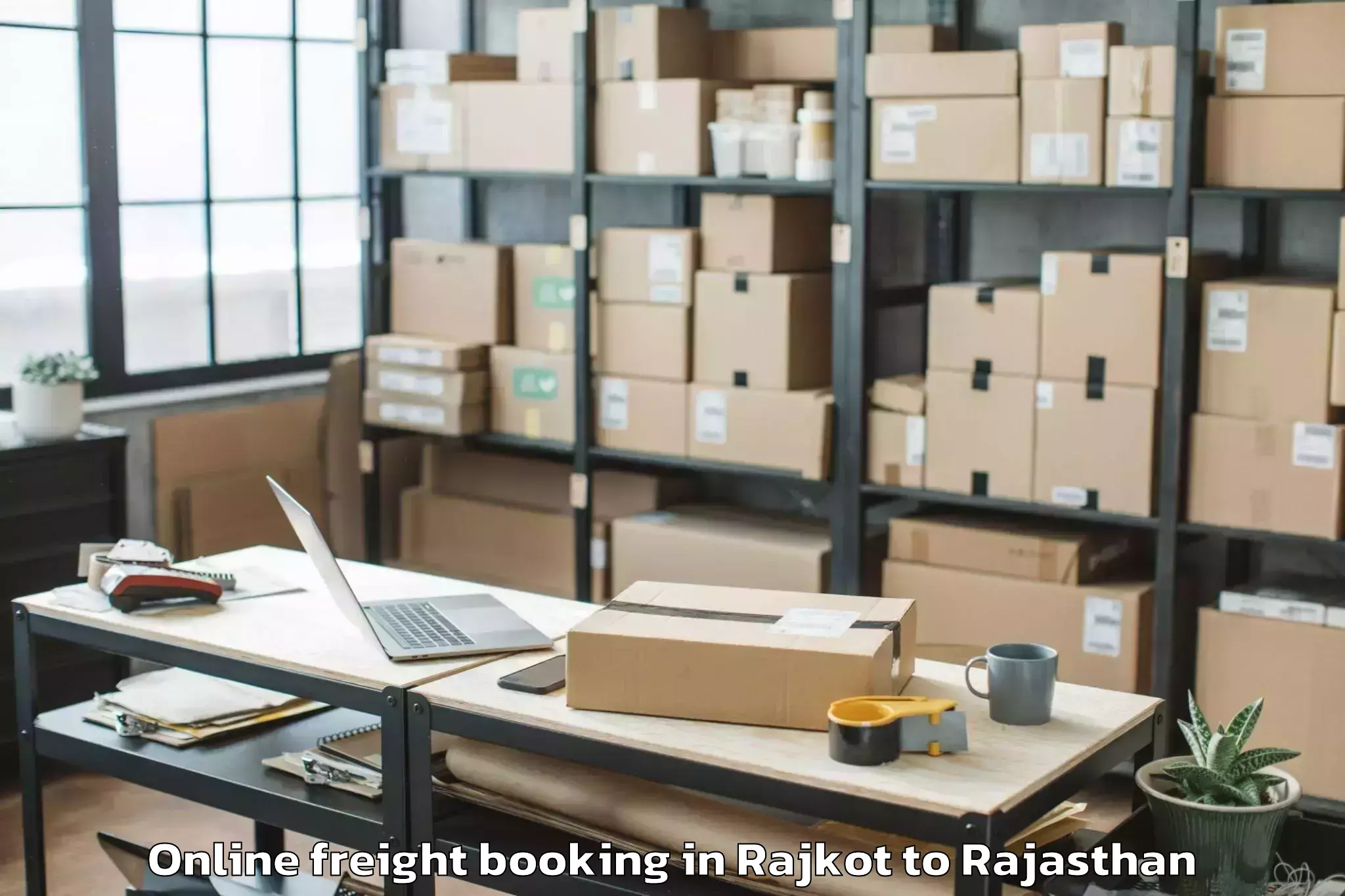 Top Rajkot to Bagidora Online Freight Booking Available